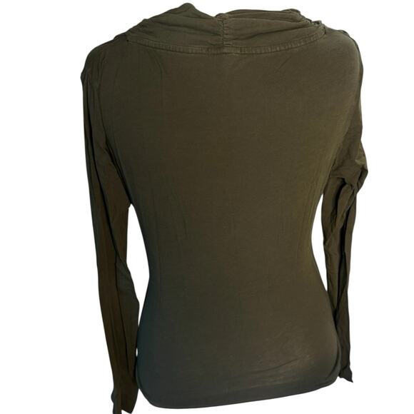 Lilla P Olive Green Long Sleeve V-Neck Faux Wrap Top - XL - Picture 2 of 4